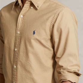 Garment-Dyed Slim Fit Oxford Shirt