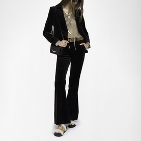 Prevy Velour Flared Trousers