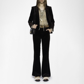 Prevy Velour Flared Trousers
