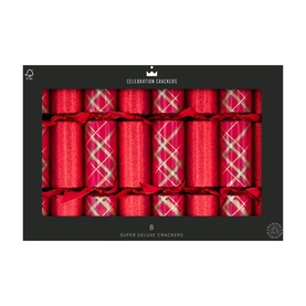 Tartan Christmas Crackers, Set of Eight