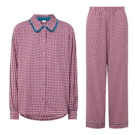 Gingham Pattern Eye Mask & Pyjama Gift Set