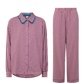 Gingham Pattern Eye Mask & Pyjama Gift Set