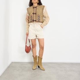 Clemencia Embroidered Fleece Gilet