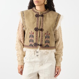Clemencia Embroidered Fleece Gilet