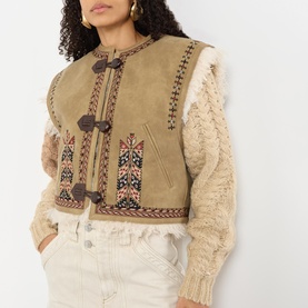 Clemencia Embroidered Fleece Gilet