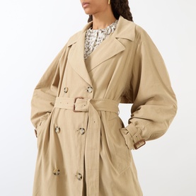 Elea Double-Breasted Belted Trench Coat