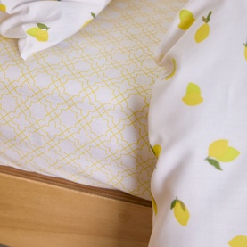 Lumi Lemon Trellis Fitted Sheet