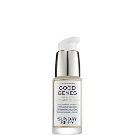 Sunday Riley Good Genes Lactic Acid Treatment serum, 30ml, in a clear glass dropper bottle with gold-toned cap