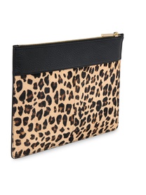 Leopard Logo Zip-Top Clutch