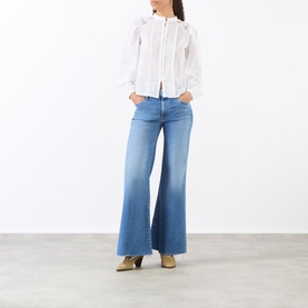 The Roller Frayed Wide Leg Jeans