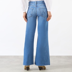 The Roller Frayed Wide Leg Jeans