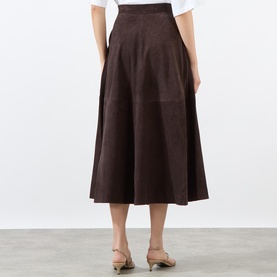 Suede Flared Skirt