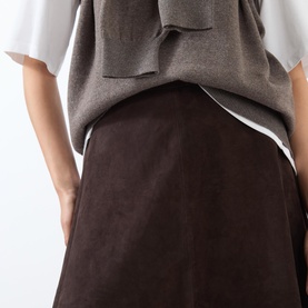 Suede Flared Skirt