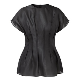 Pleated Organza Silk Top