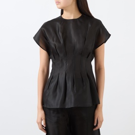 Pleated Organza Silk Top