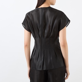 Pleated Organza Silk Top