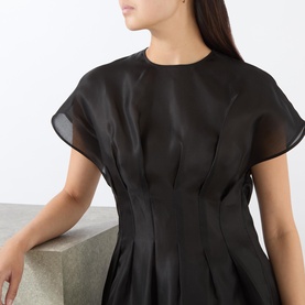 Pleated Organza Silk Top