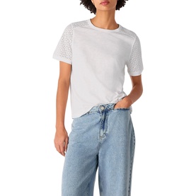 Broderie Sleeve Detail T-Shirt