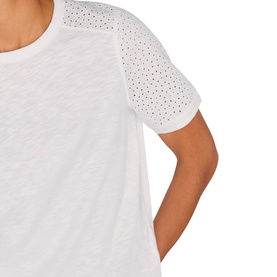 Broderie Sleeve Detail T-Shirt