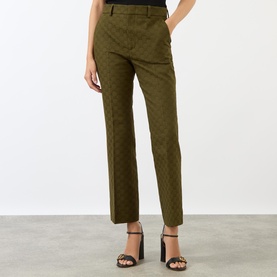Jacquard Logo Straight Leg Trousers