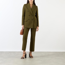 Jacquard Logo Straight Leg Trousers