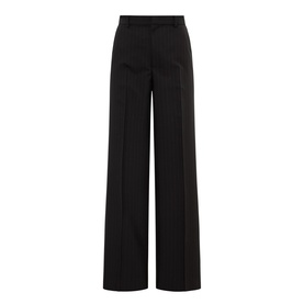 High-Rise Pinstripe Wide Leg Trousers