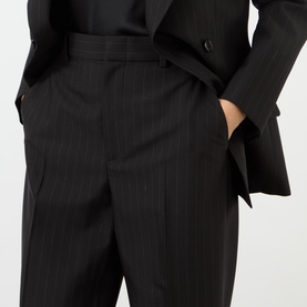 High-Rise Pinstripe Wide Leg Trousers