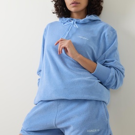 Towelling Drawstring Hoodie