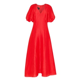 Taffeta Voluminous Sleeve Dress