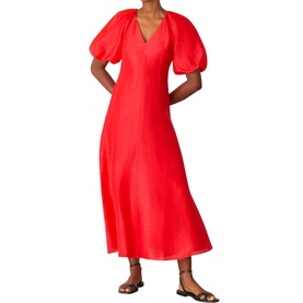 Taffeta Voluminous Sleeve Dress