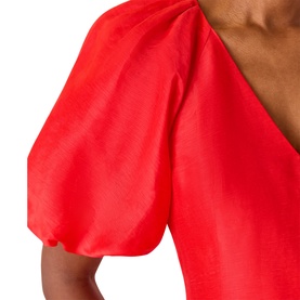 Taffeta Voluminous Sleeve Dress