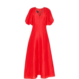 Taffeta Voluminous Sleeve Dress