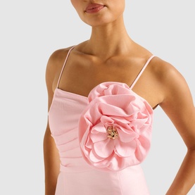 Felicia Structured Flower Flared Dress
