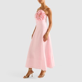 Felicia Structured Flower Flared Dress