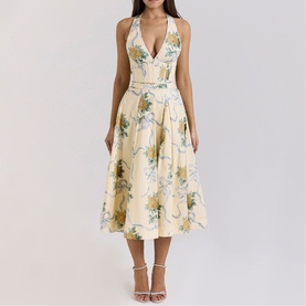 Allena Floral Halter Dress