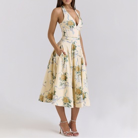 Allena Floral Halter Dress