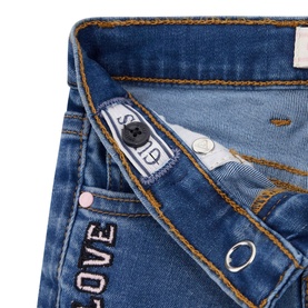 Letter Logo Love Denim Skinny Jeans
