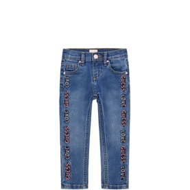 Letter Logo Love Denim Skinny Jeans