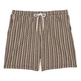 Abstract Stripe Drawstring Shorts