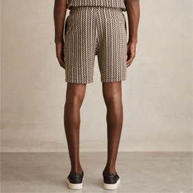 Abstract Stripe Drawstring Shorts