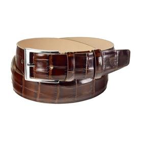Croc Embossed Leather Belt
