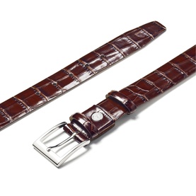 Croc Embossed Leather Belt