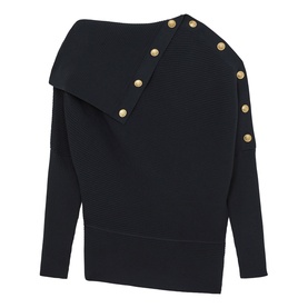 Lexi Ribbed Button Shawl Sweater