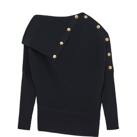 Lexi Ribbed Button Shawl Sweater