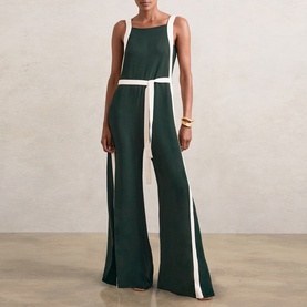 Salma Wide Leg Belted Jumpsuit