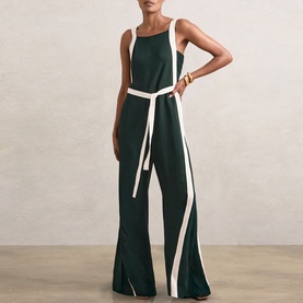 Salma Wide Leg Belted Jumpsuit