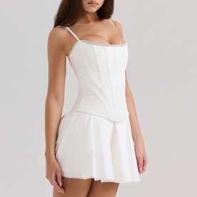 Cadie Lace Trim Corset Top