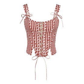 Callie Lace-Up Gingham Corset Top