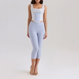 Carella Lace Trim Fitted Capri Trousers