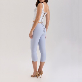 Carella Lace Trim Fitted Capri Trousers